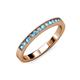 3 - Ronia Blue Topaz and Lab Grown Diamond 12 Stone Wedding Band 