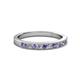 2 - Ronia Iolite and Lab Grown Diamond 12 Stone Wedding Band 