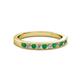 2 - Ronia Emerald and Lab Grown Diamond 12 Stone Wedding Band 