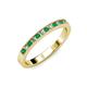 3 - Ronia Emerald and Lab Grown Diamond 12 Stone Wedding Band 