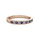 2 - Ronia Blue Sapphire and Lab Grown Diamond 12 Stone Wedding Band 
