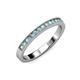 3 - Ronia Aquamarine and Lab Grown Diamond 12 Stone Wedding Band 