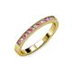 3 - Ronia Rhodolite Garnet and Lab Grown Diamond 12 Stone Wedding Band 