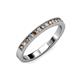 3 - Ronia Smoky Quartz and Lab Grown Diamond 12 Stone Wedding Band 