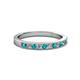 2 - Ronia London Blue Topaz and Lab Grown Diamond 12 Stone Wedding Band 