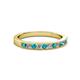 2 - Ronia London Blue Topaz and Lab Grown Diamond 12 Stone Wedding Band 