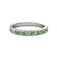 2 - Ronia Green Garnet and Lab Grown Diamond 12 Stone Wedding Band 