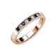 3 - Gania 2.40 mm Blue Sapphire and Lab Grown Diamond 8 Stone Wedding Band 