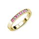 3 - Gania 2.40 mm Pink Sapphire and Lab Grown Diamond 8 Stone Wedding Band 