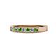 1 - Gania 2.40 mm Green Garnet and Lab Grown Diamond 8 Stone Wedding Band 