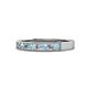 1 - Gania 2.40 mm Aquamarine and Lab Grown Diamond 8 Stone Wedding Band 