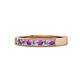 1 - Gania 2.40 mm Amethyst and Lab Grown Diamond 8 Stone Wedding Band 