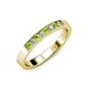 3 - Gania 2.40 mm Peridot and Lab Grown Diamond 8 Stone Wedding Band 