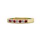 1 - Gania 2.40 mm Ruby and Lab Grown Diamond 8 Stone Wedding Band 