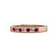 1 - Gania 2.40 mm Ruby and Lab Grown Diamond 8 Stone Wedding Band 