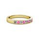 2 - Gania 2.40 mm Pink Sapphire and Lab Grown Diamond 8 Stone Wedding Band 