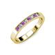 3 - Gania 2.40 mm Amethyst and Lab Grown Diamond 8 Stone Wedding Band 