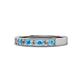 1 - Gania 2.40 mm Blue Topaz and Lab Grown Diamond 8 Stone Wedding Band 