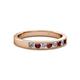 2 - Gania 2.40 mm Red Garnet and Lab Grown Diamond 8 Stone Wedding Band 