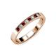 3 - Gania 2.40 mm Red Garnet and Lab Grown Diamond 8 Stone Wedding Band 