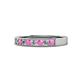 1 - Gania 2.40 mm Pink Sapphire and Lab Grown Diamond 8 Stone Wedding Band 