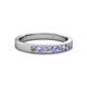 2 - Gania 2.40 mm Tanzanite and Lab Grown Diamond 8 Stone Wedding Band 