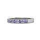 1 - Gania 2.40 mm Iolite and Lab Grown Diamond 8 Stone Wedding Band 