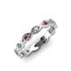 4 - Breanna 1.70 mm Rhodolite Garnet and Lab Grown Diamond Eternity Band 