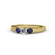 1 - Reveka Blue Sapphire and Lab Grown Diamond Three Stone Engagement Ring 