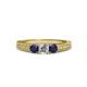 2 - Reveka Blue Sapphire and Lab Grown Diamond Three Stone Engagement Ring 