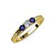 3 - Reveka Blue Sapphire and Lab Grown Diamond Three Stone Engagement Ring 