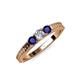 3 - Reveka Blue Sapphire and Lab Grown Diamond Three Stone Engagement Ring 