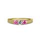 2 - Reveka Pink Sapphire and Lab Grown Diamond Three Stone Engagement Ring 