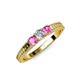 3 - Reveka Pink Sapphire and Lab Grown Diamond Three Stone Engagement Ring 