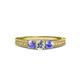2 - Reveka Tanzanite and Lab Grown Diamond Three Stone Engagement Ring 