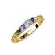 3 - Reveka Tanzanite and Lab Grown Diamond Three Stone Engagement Ring 