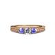 2 - Reveka Tanzanite and Lab Grown Diamond Three Stone Engagement Ring 