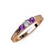 3 - Reveka Amethyst and Lab Grown Diamond Three Stone Engagement Ring 