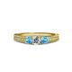 2 - Reveka Blue Topaz and Lab Grown Diamond Three Stone Engagement Ring 