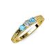 3 - Reveka Blue Topaz and Lab Grown Diamond Three Stone Engagement Ring 