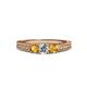 2 - Reveka Citrine and Lab Grown Diamond Three Stone Engagement Ring 