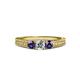 2 - Reveka Iolite and Lab Grown Diamond Three Stone Engagement Ring 
