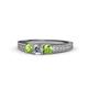 1 - Reveka Peridot and Lab Grown Diamond Three Stone Engagement Ring 