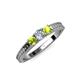 3 - Reveka Peridot and Lab Grown Diamond Three Stone Engagement Ring 