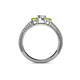 4 - Reveka Peridot and Lab Grown Diamond Three Stone Engagement Ring 