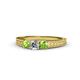 1 - Reveka Peridot and Lab Grown Diamond Three Stone Engagement Ring 