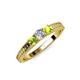 3 - Reveka Peridot and Lab Grown Diamond Three Stone Engagement Ring 