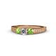 1 - Reveka Peridot and Lab Grown Diamond Three Stone Engagement Ring 