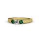 1 - Reveka Emerald and Lab Grown Diamond Three Stone Engagement Ring 