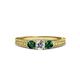 2 - Reveka Emerald and Lab Grown Diamond Three Stone Engagement Ring 